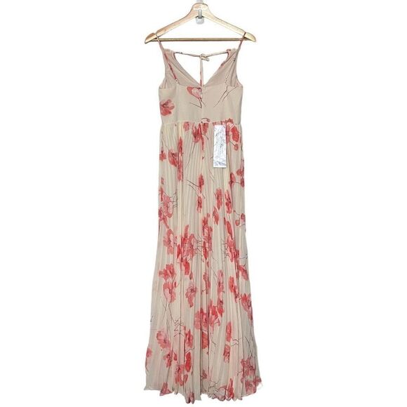 BCBGMAXAZRIA Tossed Poppies Maxi Dress in Sheer‎ Pink Combo - Picture 3 of 8